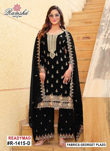 R 1415 Nx By Shree Georgette Pakistani Kurti With Bottom Dupatta Exporters In India